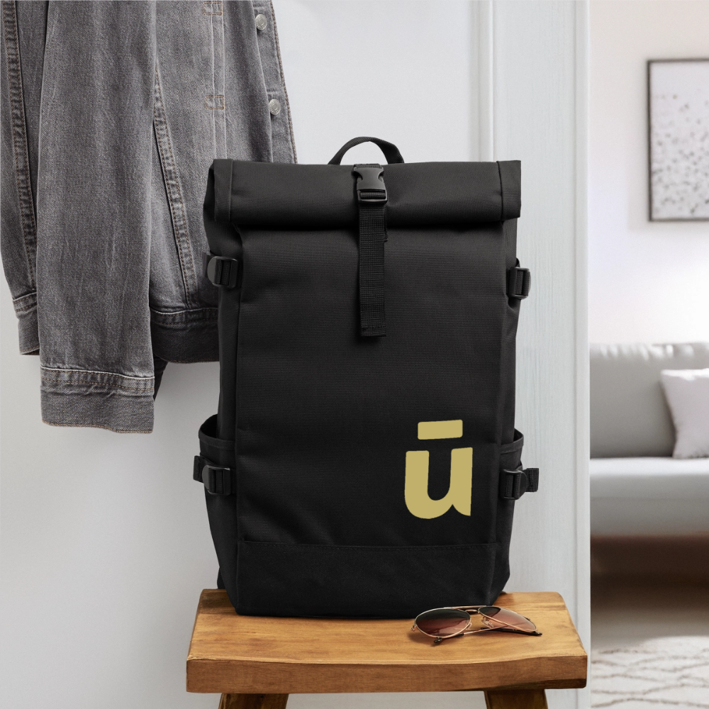 Roll Top Backpack - black