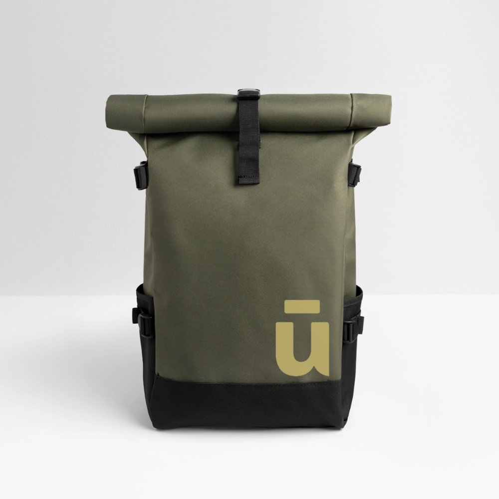 Roll Top Backpack - olive/black