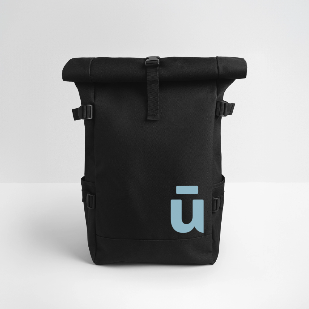 Roll Top Backpack - Schwarz